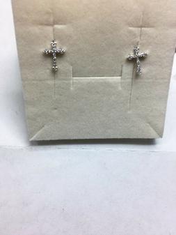 In Argento 925 Croce Pave' Di Zirconi