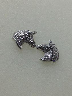 In Argento 925 Da Lobo Unicorno Con Pave' Di Zirconi
