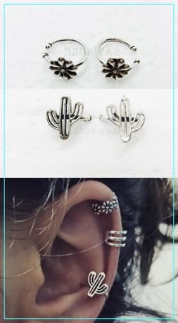 In Argento 925% Earcuff Cartilagine Helix Boho Style Fiorell