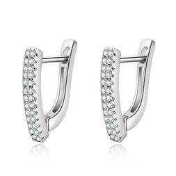 In Argento 925% Rodiato Con Zirconi Bianchi Cerchio Ragazza 