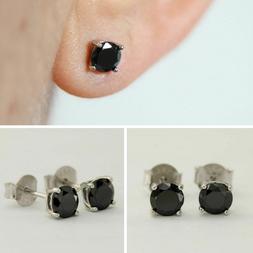 In Argento 925 Punto Luce Zirconi Brillantini Neri A Lobo Da