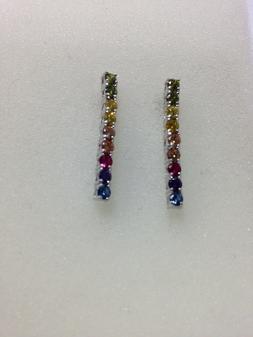 In Argento 925 Tennis 9 Zirconi Rainbow 2,5 Mm