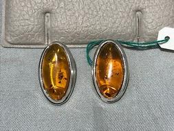 In Argento E Ambra Ovale Senza Buco - Gioielleria Ottaviani 