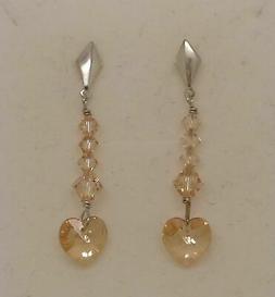 orecchini in argento e swarovski pendenti a