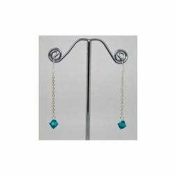 orecchini in argento e swarovski pendenti verdi