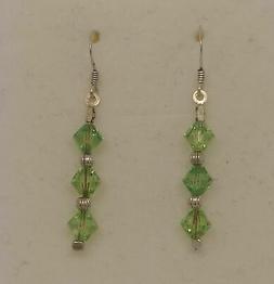 In Argento E Swarovski Pendenti Verdi Idea Regalo