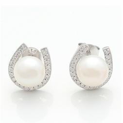 In Argento Sterling 925 Con Perle D&rsquo;acqua Dolce E Zirconia