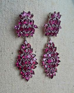 In Argento Sterling 925 Rodiato Con Granati Rodolite Natural