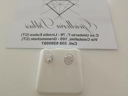 orecchini in bianco e zirconi 18kt 750