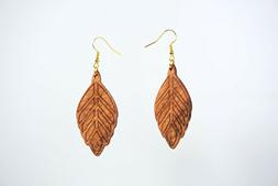 In Legno Foglia Made In Italy -  Wooden Earrings - Designed 