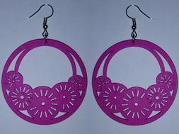 In Legno Intagliato Colore Fucsia.misure: Diametro 4,5 Cm
