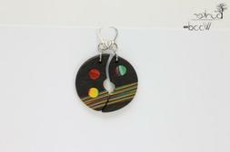 In  Legno Massello Multistrato Nero E Multicolore. Lavorato 
