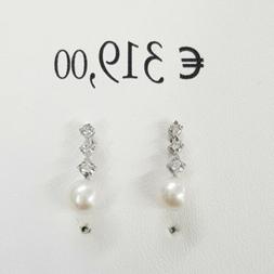 In Oro 18kt Con Perle ⌀5,5/6 E Diamanti - Garanzia - &euro;31