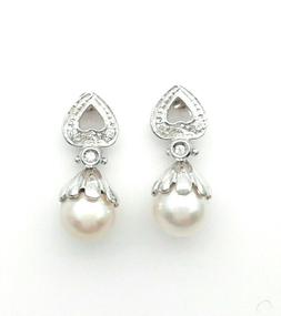 In Oro Bianco 18 Ct Zirconi E Perle Coltivate Da Gioielleria