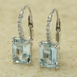 In Oro Bianco 18 Kt 750 Con Acquamarina E Diamanti A Monache