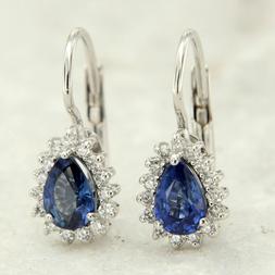 In Oro Bianco 18 Kt 750 Con Zaffiri Blu E Diamanti A Monache