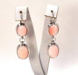 In Oro Bianco 18 Kt Con Corallo Rosa Prima Scelta Obht 067