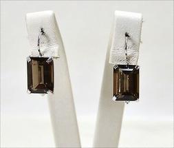 In Oro Bianco 18 Kt Con Quarzo Fume' Rettangolo   Obht 0109