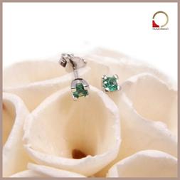 In Oro Bianco 18 Kt Punto Luce Con Smeraldi Da Uomo Donna An