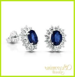 In Oro Bianco 18k: Zaffiri E Diamanti Naturali 3.37 Carati C