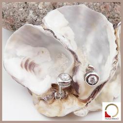 In Oro Bianco 18kt Punto Luce Da Uomo Donna Con Zircone Bott