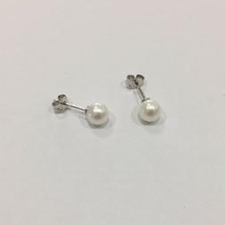 In Oro Bianco Con Perle Da 6,5 Mm