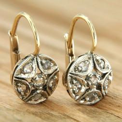 In Oro Giallo 14 Kt E Con Diamanti A Toppa Monachella Stile 