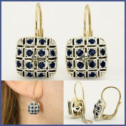 In Oro Giallo 14 Kt E Zaffiro Blu Naturale Toppe A Monachell