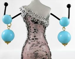 In Oro Giallo 18 Kt 750 E Con Turchese Non Naturali Pendenti