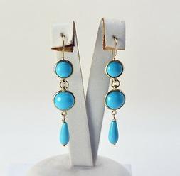 In Oro Giallo 18 Kt Con Turchese Naturale E Pendoli Oght 073