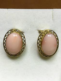 In Oro Giallo  18k  E Corallo Rosa Naturale