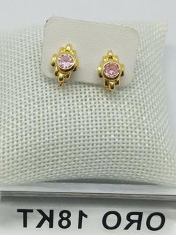 In Oro Giallo 750 A Monachella Con Pietra Rosa Grammi 2,40