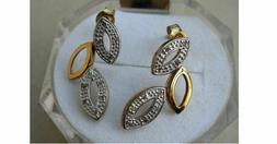 In Oro Giallo E Bianco 9kt 375 Con Diamanti