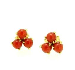 In Oro Massiccio 18k Piccoli Vintage Chiusura A Vite Con Cor