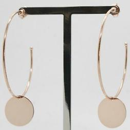 In Oro Rosa 750 18k A Cerchi Con Ciondolo A Disco  Made In I