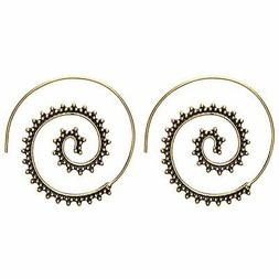 In Ottone Oro Indiani Tribali Etnici Spirale Dotwork