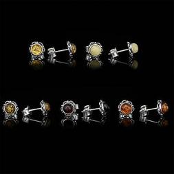 In Pregiata Ambra Naturale Baltica E Vero Argento Sterling 9