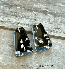 In Resina Ecofriendly Con Foglia Metallica Argento, Handmade