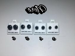 In Zirconia Cubica Colore Nero Donna / Uomo / Bisex