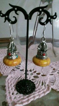 Indiani Pendente Color Ocra In Argento Tibetano