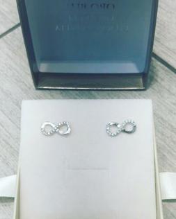 orecchini infinito argento 925 cristalli swarovski bianchi