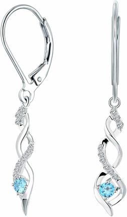Infinito Twist Argento 925 Marzo, Colore Acquamarina