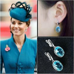 Kate Middleton Principessa Regalo Pendenti Cristallo Azzurro