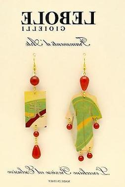 orecchini kimono grandi kimono ed ideogramma verde