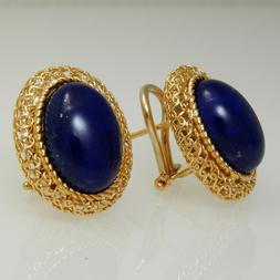 Lapislazzuli Naturale Oro Giallo 18 Kt -750%. Ciappa E Perno