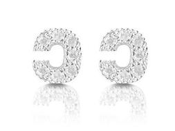 Lettera Iniziale C Argento 925 Con Pav&egrave; Zirconi Chiusura Pe