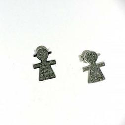 Lobo Argento 925 Rodiato Bambino Baby Bebe Bambina Brillanti