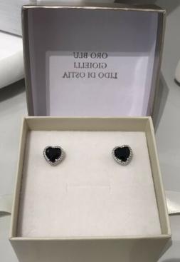 Lobo Argento 925 Silver Zirconia Cubica Cuore Nero 1 Cm