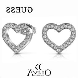 Lobo Cuori Impreziositi  Cristalli Bianchi Guess Acciaio 316