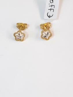 Lobo Donna Oro Giallo Bianco 18 Kt 750% Fiore Lucido Sfaccet